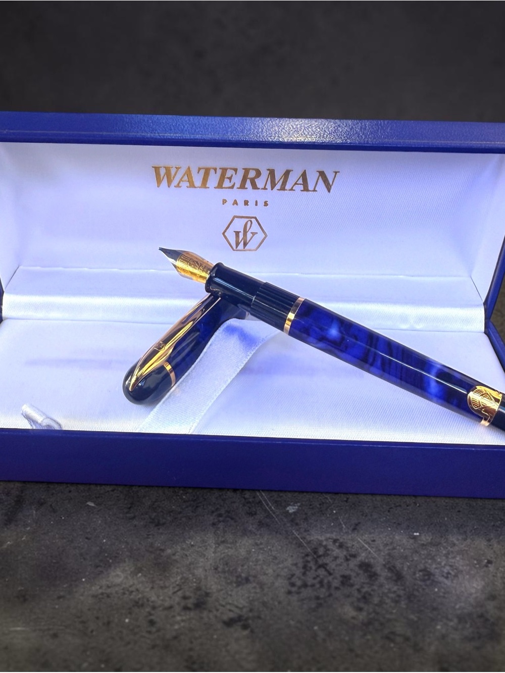 Waterman Waterman Phileas Fountain Pen Blue Marble & Gold